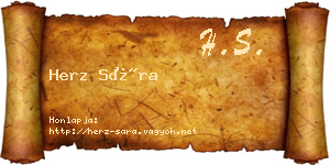 Herz Sára névjegykártya